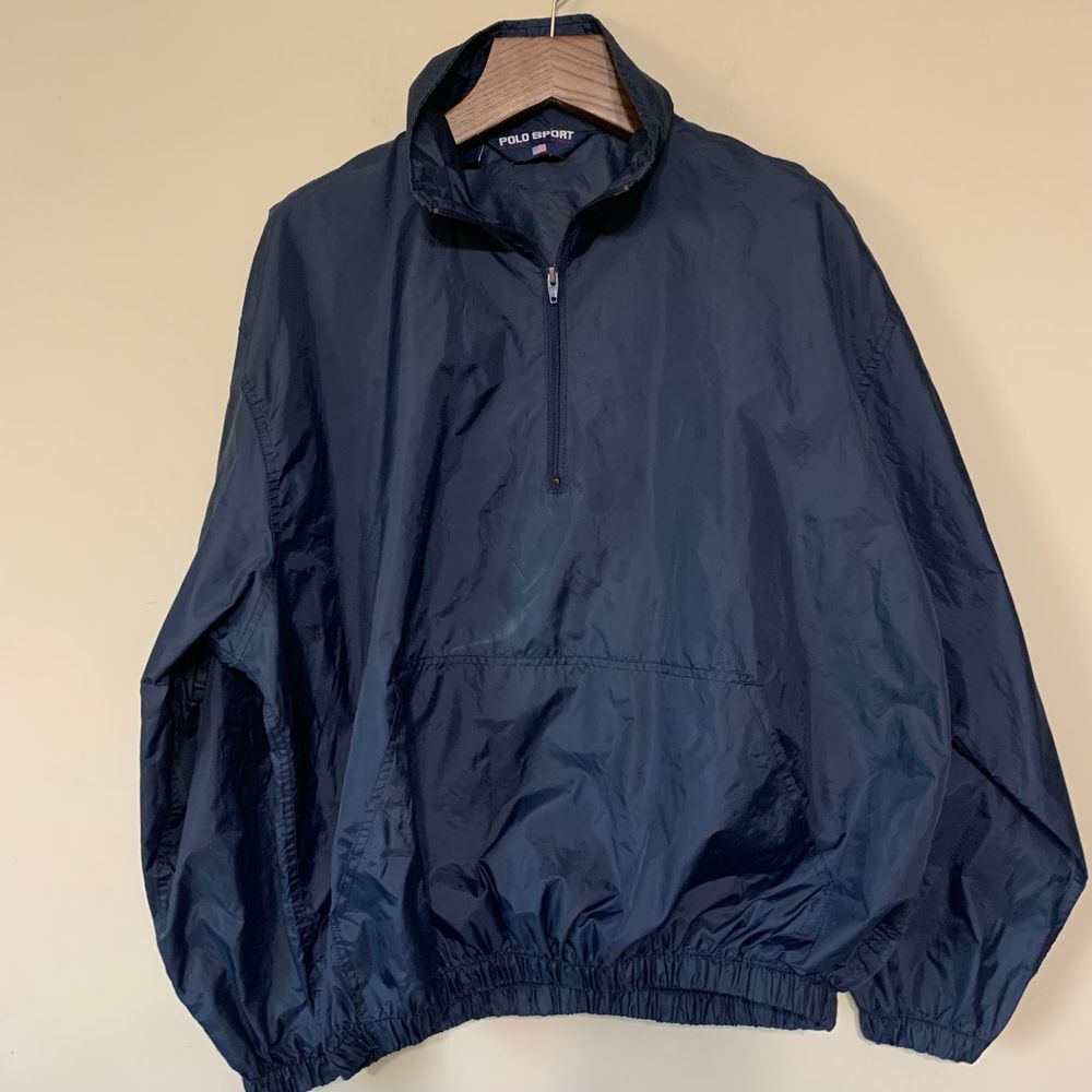 Vintage Polo Sport Spell Out Ralph Lauren Pullover Windbreaker Size Large READ